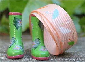 Umbrella Grosgrain Ribbon - Petal Peach
